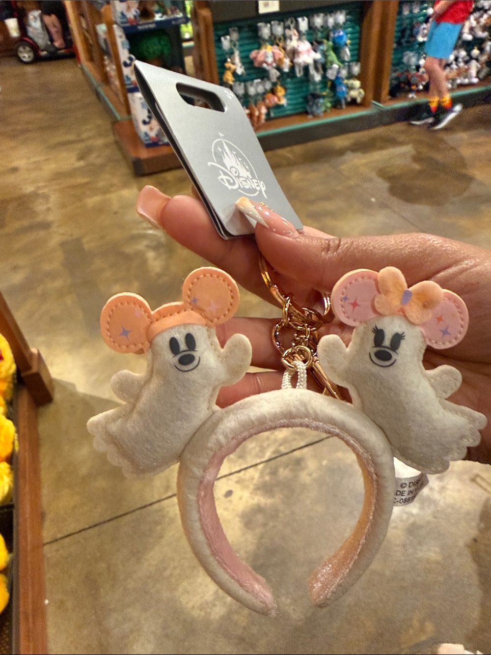 Disney Ghost Minnie Ear Headband Keychain